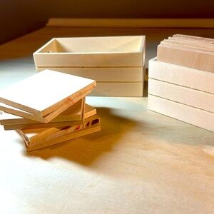 Wooden craft squares with bins